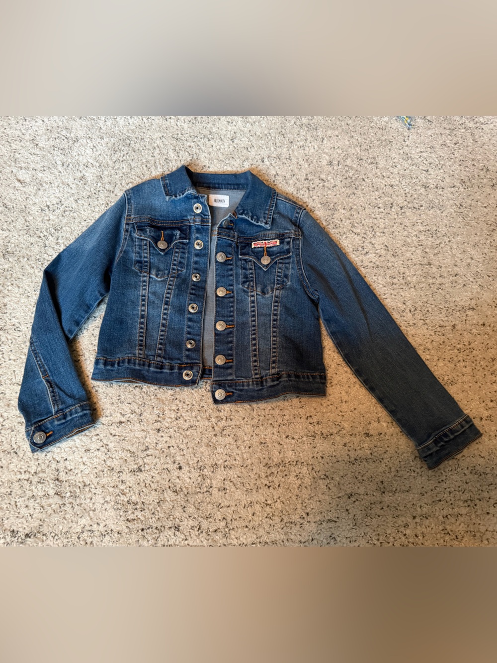 Hudson Jeans Kids Dark Blue Denim Button-Up Jacket Euc size 5